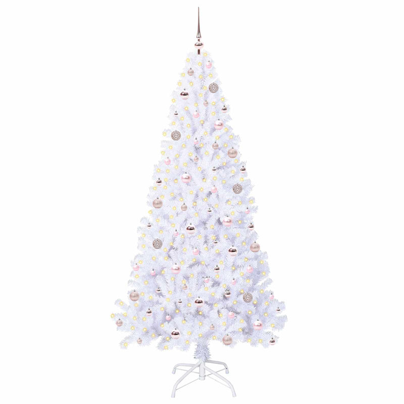 Chargez l'image dans la visionneuse de la galerie, Vidaxl kunstkerstboom met 300 led wit 210 cm pvc en staal