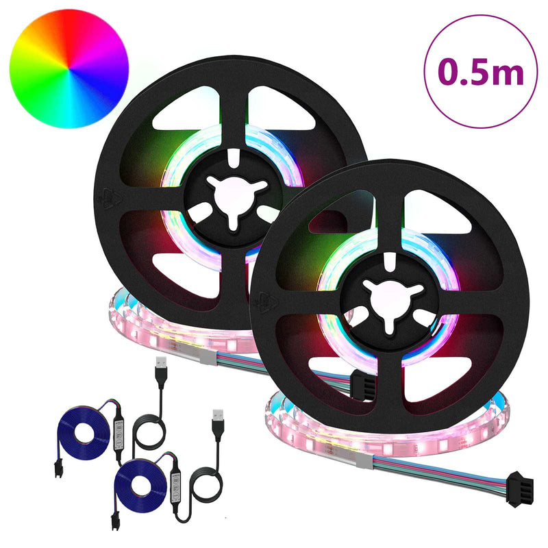 Afbeelding laden in galerijviewer, Vidaxl led-strip 2 pcs zwart en transparant 250 mm koper en kunststof