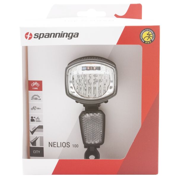 Afbeelding laden in galerijviewer, Spanninga koplamp nelios 100 xe 100(+100)lux e-bike 6-36v