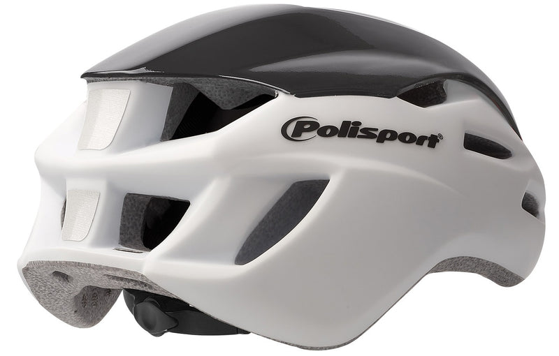 Load image into Gallery viewer, Polisport helm Aero Road mat wit glans zwart geel M 55-58cm