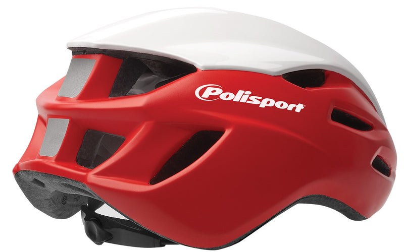 Load image into Gallery viewer, Polisport helm Aero Road mat rood glans wit zwart L 58-61cm