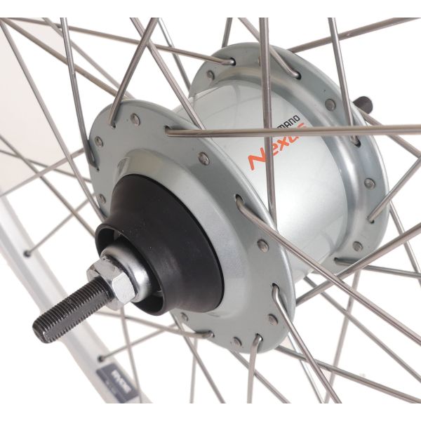 Cargue la imagen en el visor de la galería, Achterwiel 28 nexus 8 rollerbrake naaf met met zilveren velg en rvs spaken