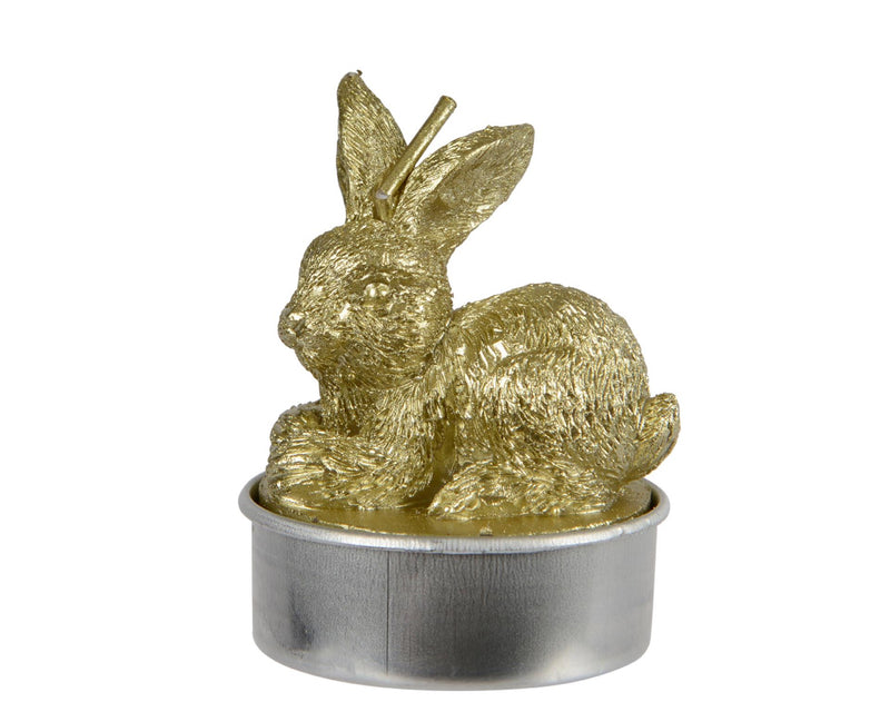 Chargez l'image dans la visionneuse de la galerie, Decoris theelicht konijn set a 4 paraffine ã˜3.8cm x h.6cm goud