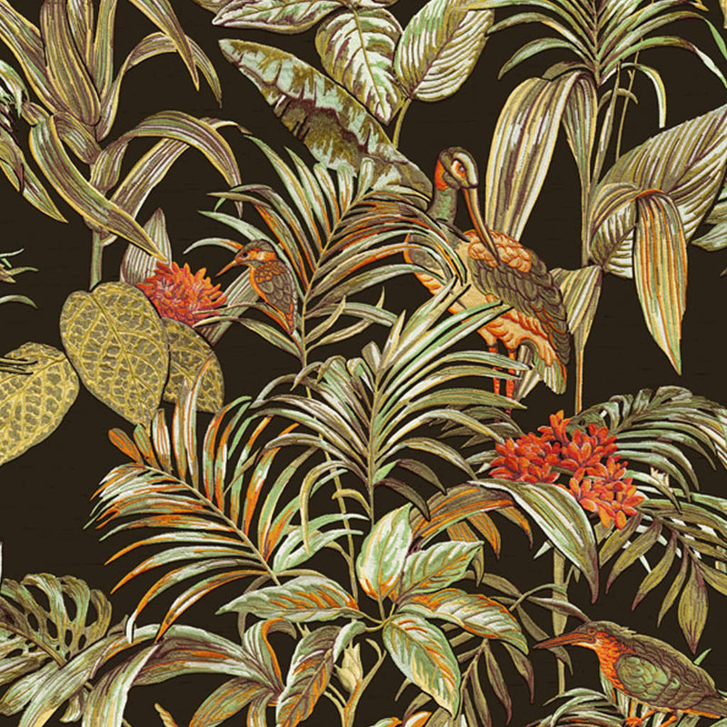 Load image into Gallery viewer, Dutch wallcoverings behang bird-of-paradise zwart