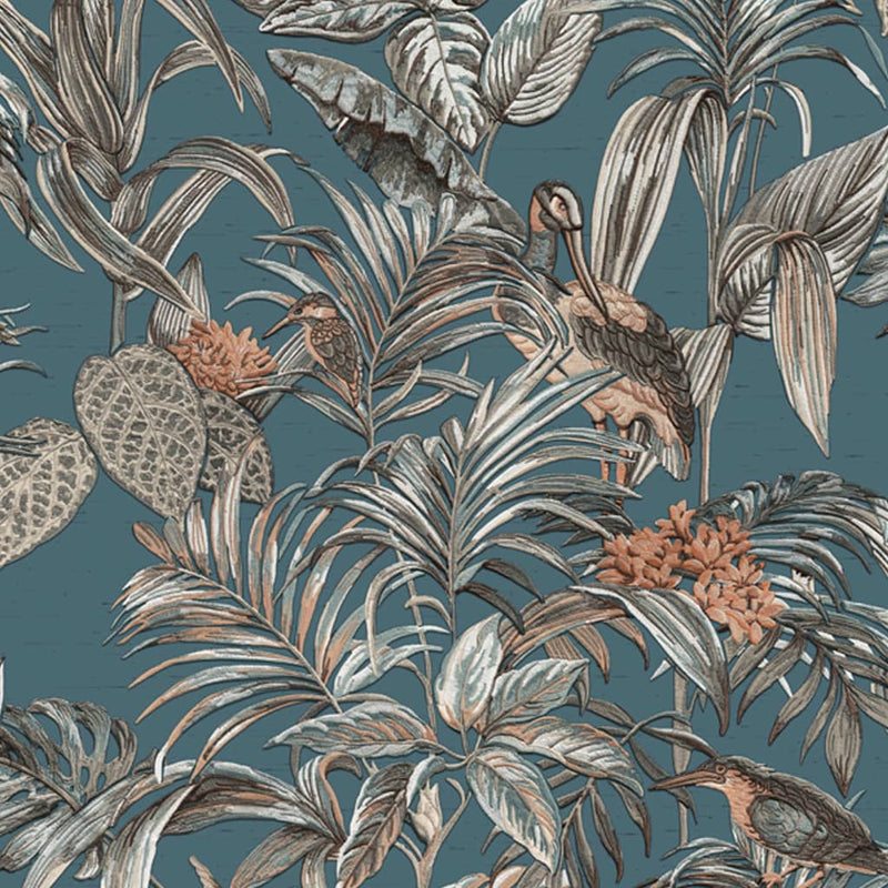 Load image into Gallery viewer, Dutch wallcoverings behang bird-of-paradise blauw