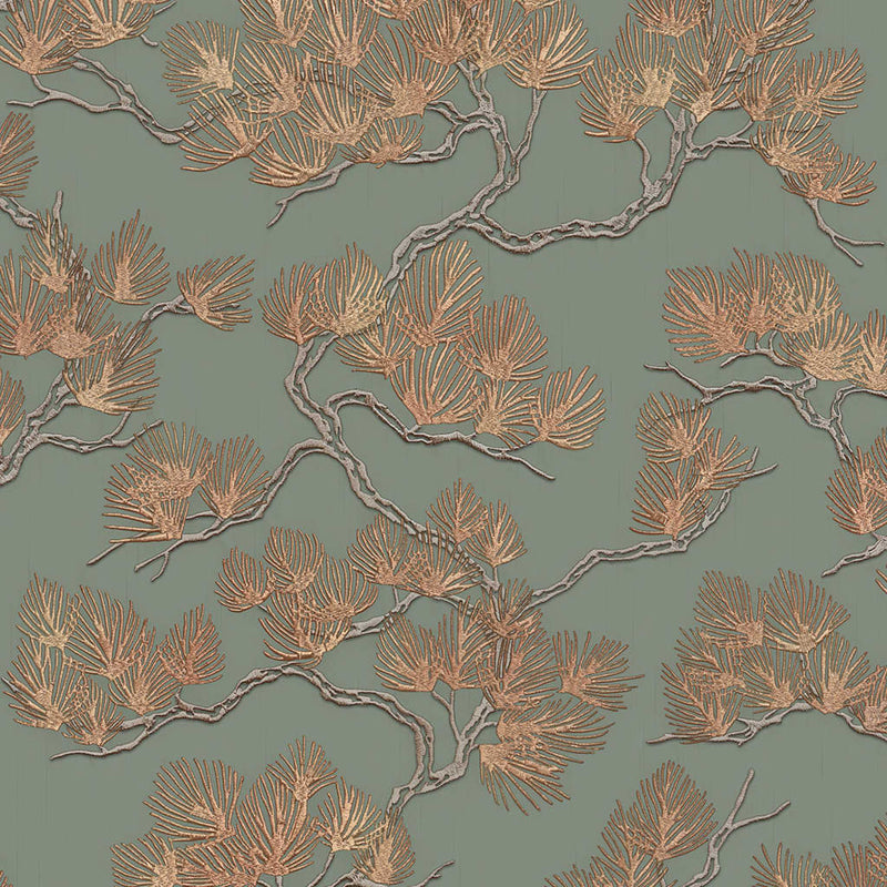 Load image into Gallery viewer, Dutch wallcoverings behang pine tree groen