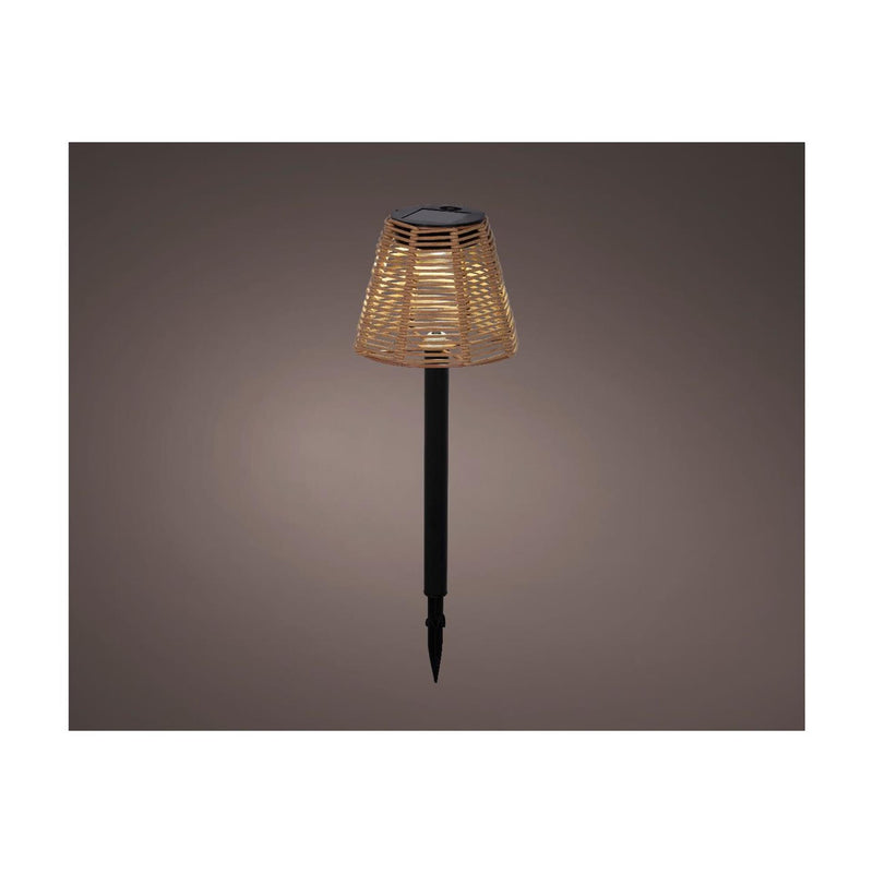Afbeelding laden in galerijviewer, Lumineo solar steeklamp wicker ã˜12xh30cm