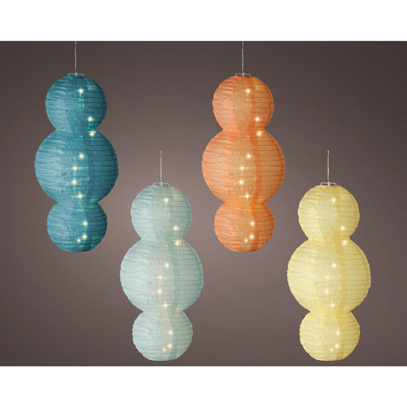 Afbeelding laden in galerijviewer, Lumineo solar lantaarn nylon ã˜28x58cm assortie warm wit