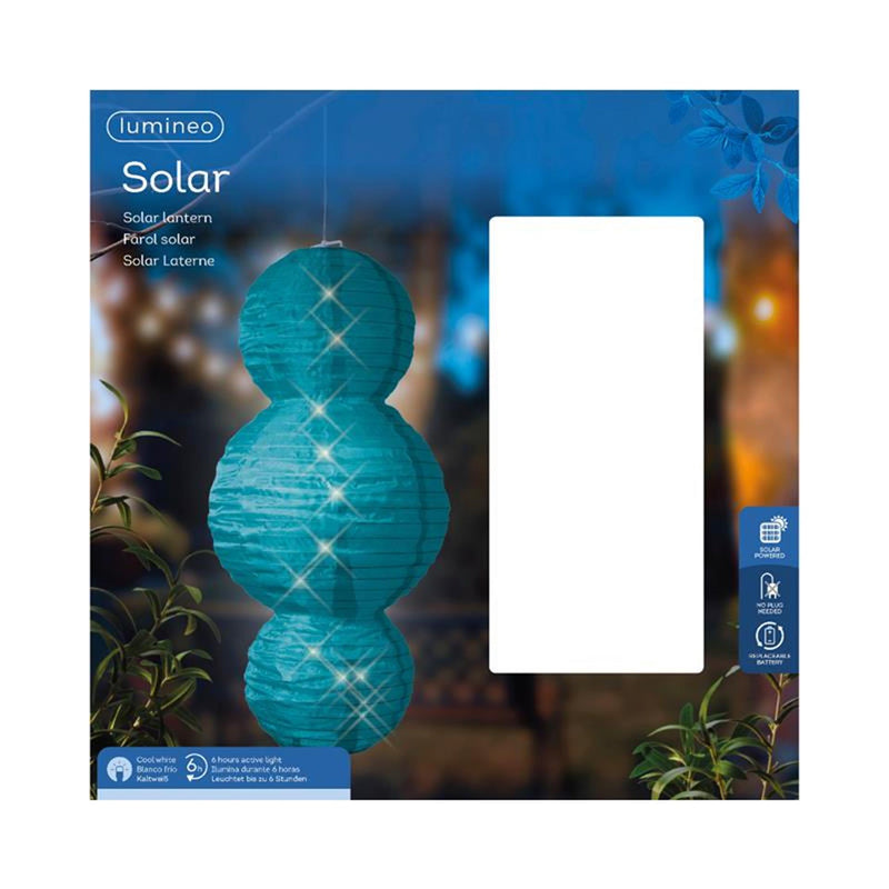Afbeelding laden in galerijviewer, Lumineo solar lantaarn nylon ã˜28x58cm assortie warm wit