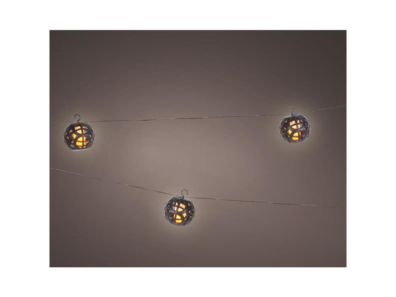 Laden Sie das Bild in Galerie -Viewer, Lumineo led solar strengverlichting l175cm 8 x 10led kleur met vlamverlichting