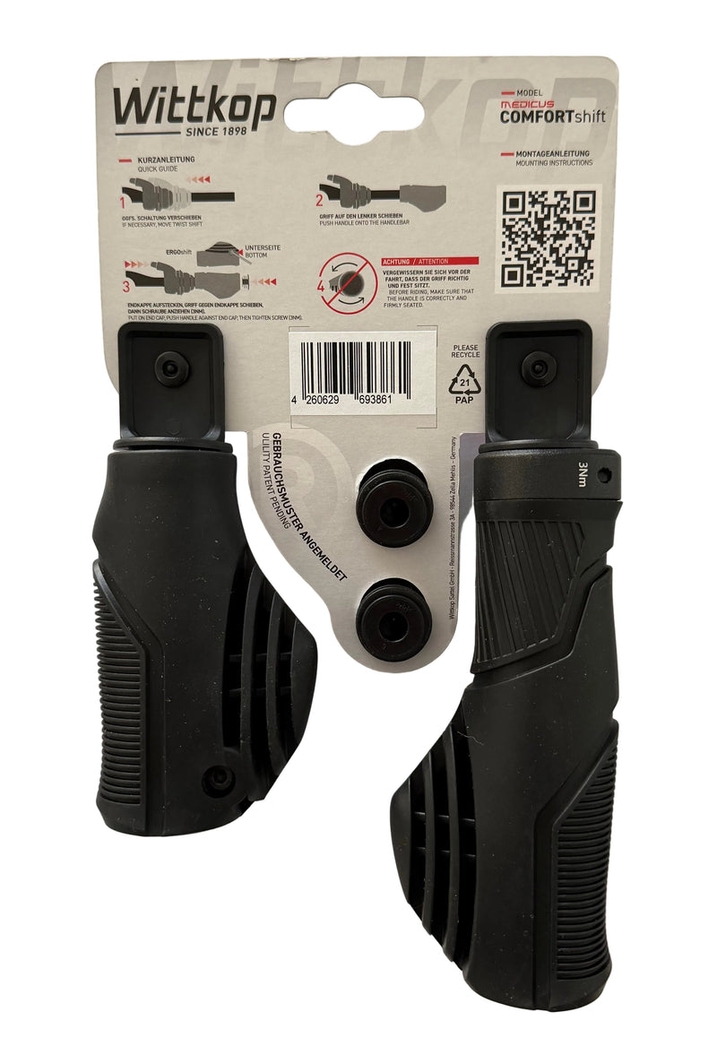 Afbeelding laden in galerijviewer, Roveba wittkop medicus comfort set handvatten 135 95 mm met alu klem