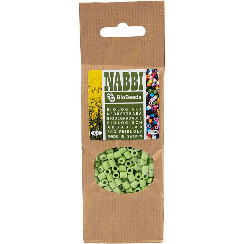 Load image into Gallery viewer, Creativ company https: www.cchobby.nl biobeads-van-nabbi-afm-5x5-mm-gatgrootte-2-5-mm-medium-pastel-groen-1000-stuk-1-doos