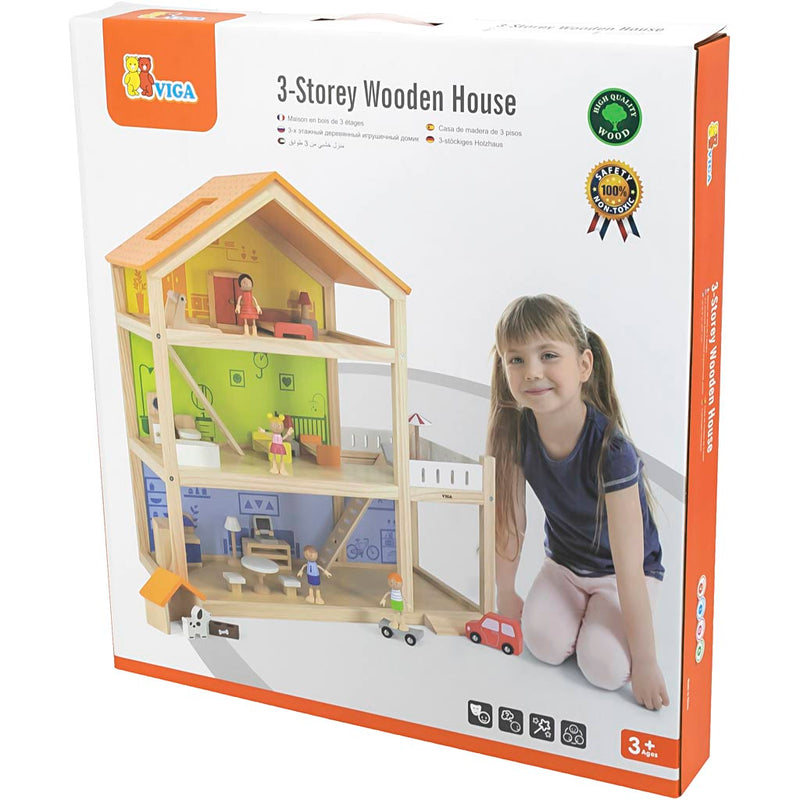 Afbeelding laden in galerijviewer, Https: www.cchobby.nl viga-poppenhuis-h-67-cm-d-28-cm-b-62-cm-1-stuk