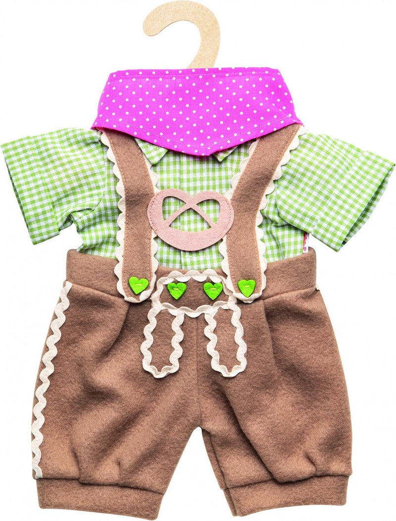 Afbeelding laden in galerijviewer, Heless poppenkleding lederhosen met overhemd en sjaal,35-45 cm