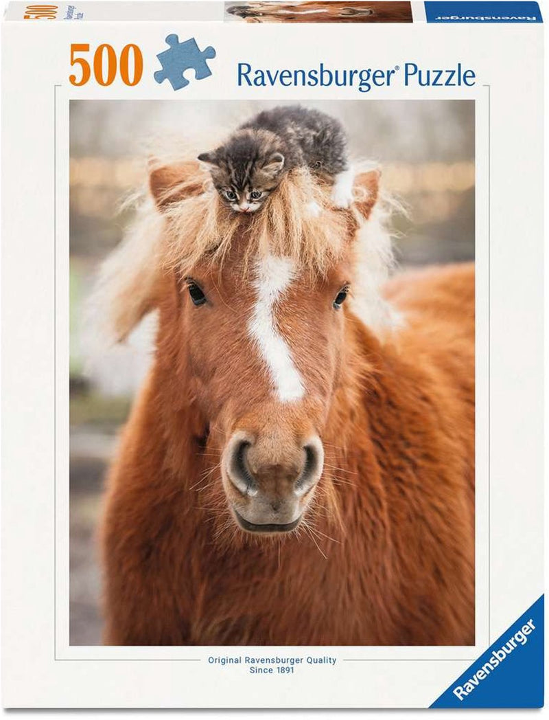 Afbeelding laden in galerijviewer, Ravensburger – pony and cat – legpuzzel – 500 stukjes