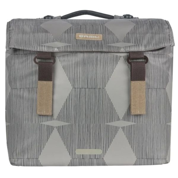 Afbeelding laden in galerijviewer, Basil dubbele fietstas elegance mik 40 - 49 liter - chateau taupe