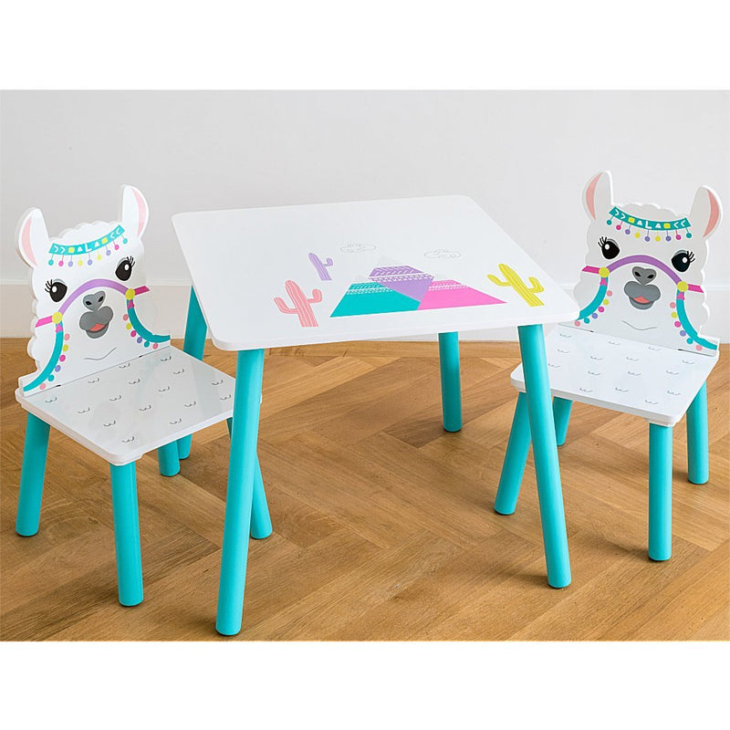 Load image into Gallery viewer, Lama houten tafel met 2 stoelen