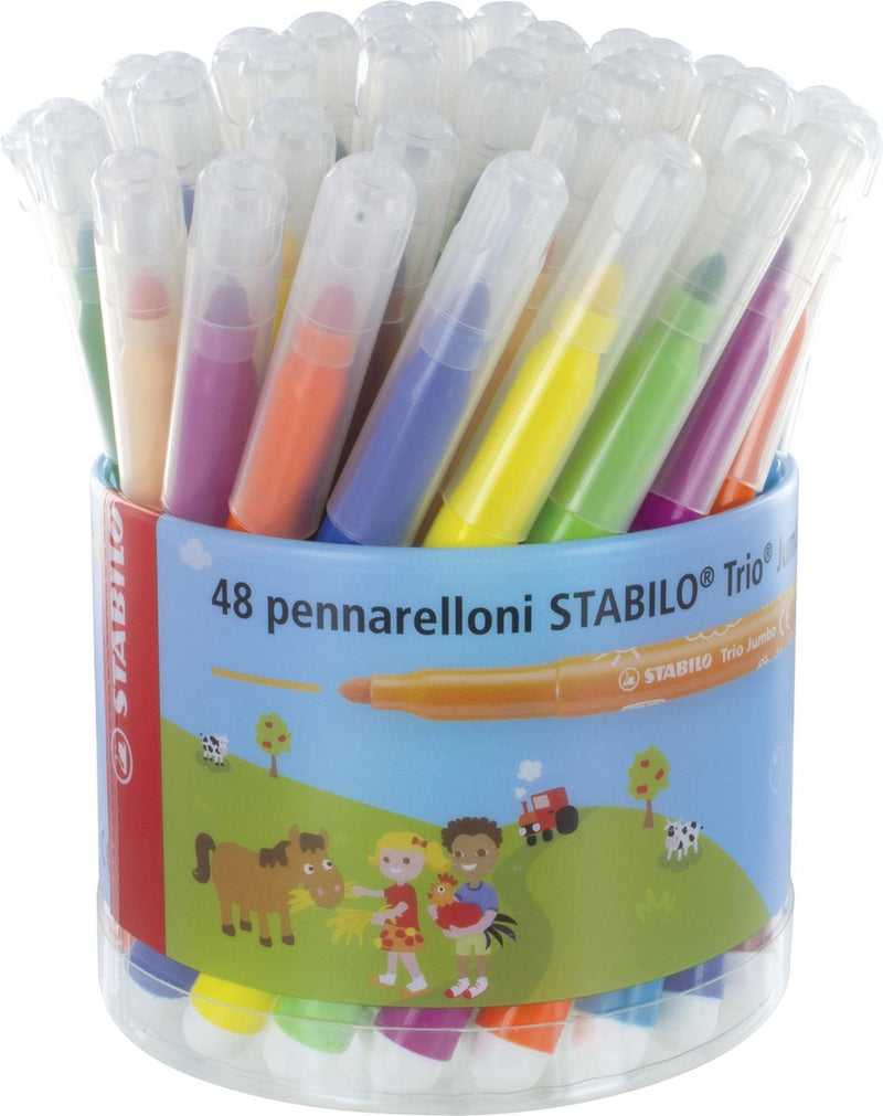 Afbeelding laden in galerijviewer, Stabilo trio jumbo schoolverpakking vilstiften - 48dlg.