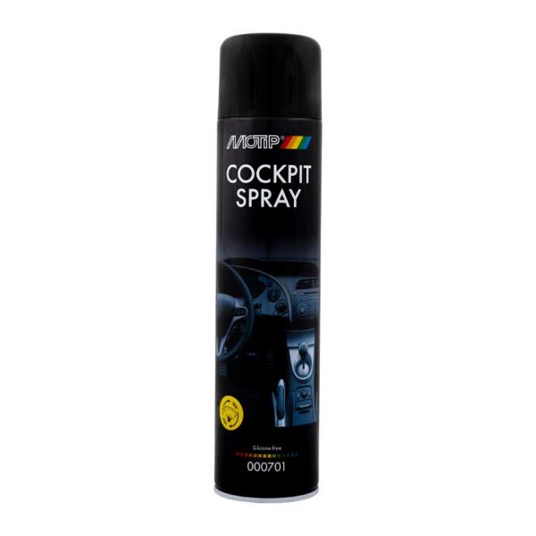 Afbeelding laden in galerijviewer, Motip car care black cockpitspray semi gloss zijdeglans 600ml spuitbus