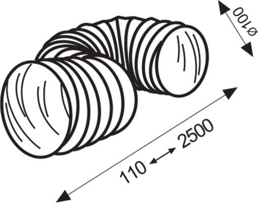 Afbeelding laden in galerijviewer, Slang flexibel pvc wit ø 100 mm 2,5 meter