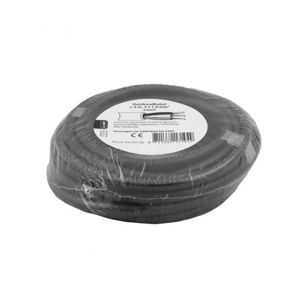 Laden Sie das Bild in Galerie -Viewer, Huishoudkabel 3x1.0 zwart 5 meter