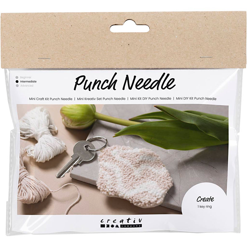 Load image into Gallery viewer, Creativ company https: www.cchobby.nl mini-hobbyset-punch-needle-sleutelhanger-beige-1-doos