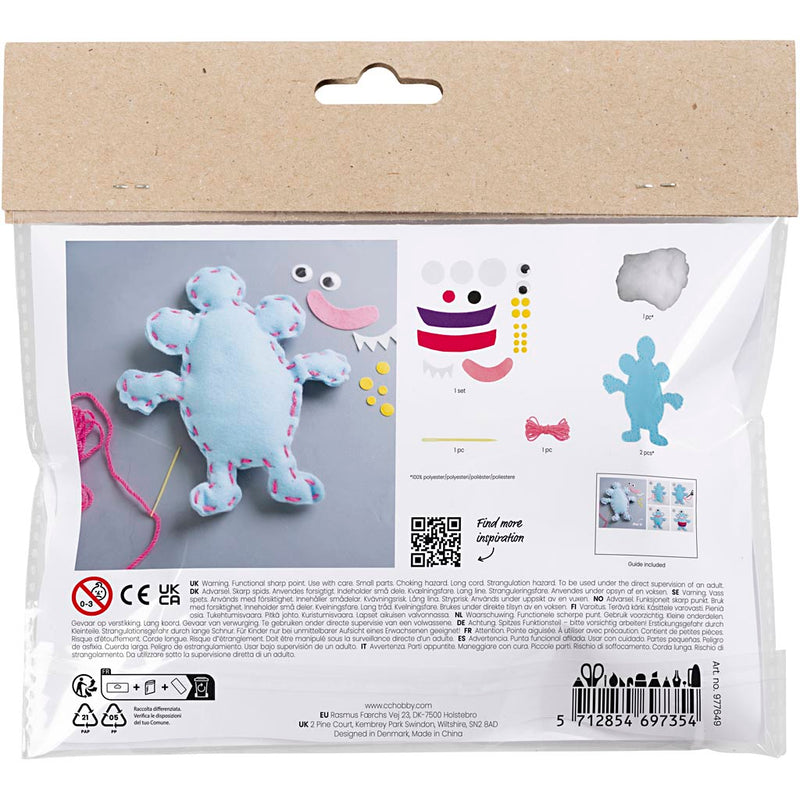 Load image into Gallery viewer, Creativ company https: www.cchobby.nl mini-hobbyset-naaien-viltmonster-diverse-kleuren-1-doos