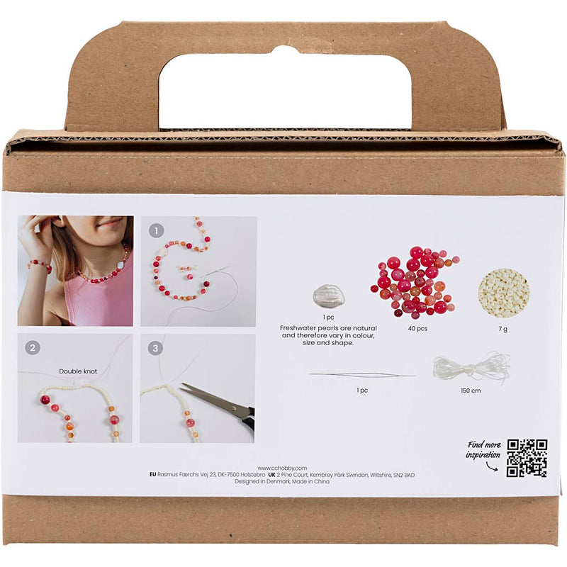 Load image into Gallery viewer, Creativ company https: www.cchobby.nl mini-hobbyset-sieraden-halsketting-en-armband-roze-1-doos