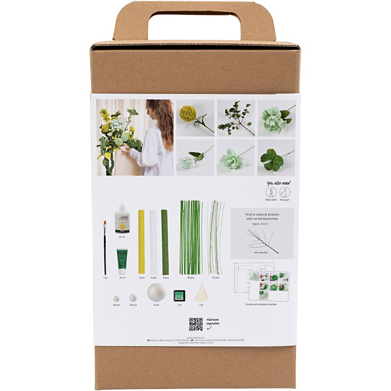 Load image into Gallery viewer, Creativ company https: www.cchobby.nl maxi-hobbyset-crepepapier-bloemenboeket-lichtgroen-donkergroen-pastel-groen-wit-1-doos