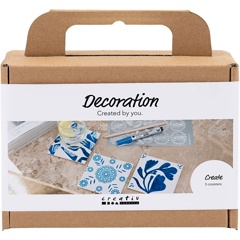 Load image into Gallery viewer, Creativ company https: www.cchobby.nl mini-hobbyset-decoratie-porseleinen-onderzetters-blauw-1-doos