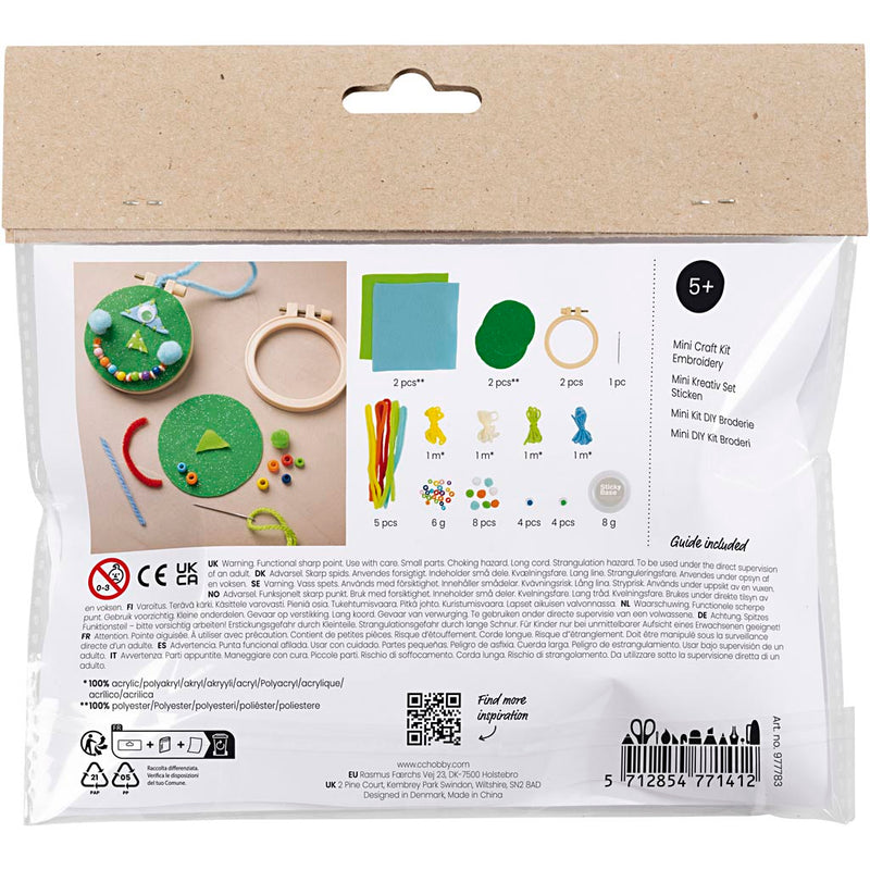 Load image into Gallery viewer, Creativ company mini hobbyset gezichtjes borduren blauw en groen