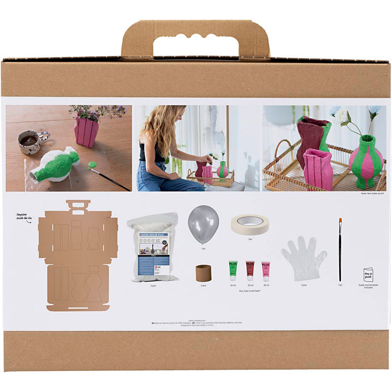 Load image into Gallery viewer, Creativ company https: www.cchobby.nl maxi-hobbyset-boetseren-vazen-van-papier-mache-diverse-kleuren-1-doos