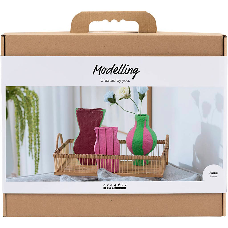 Load image into Gallery viewer, Creativ company https: www.cchobby.nl maxi-hobbyset-boetseren-vazen-van-papier-mache-diverse-kleuren-1-doos