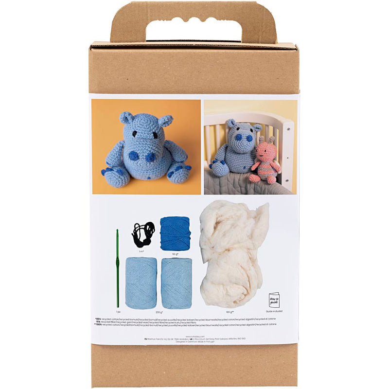 Load image into Gallery viewer, Creativ company https: www.cchobby.nl hobbyset-amigurumi-nijlpaard-blauw-lichtblauw-1-doos