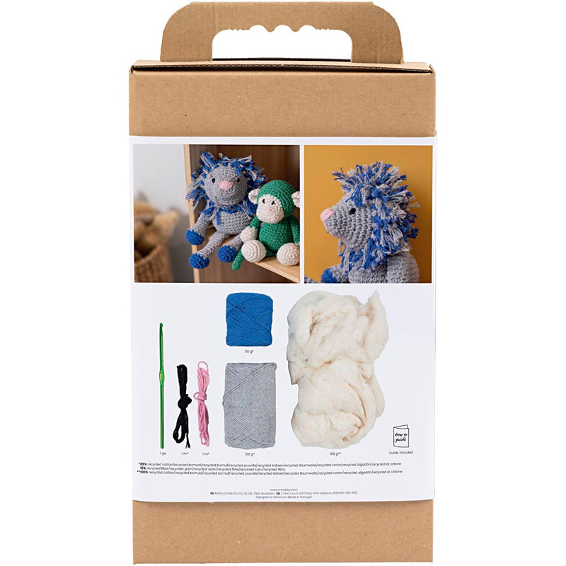 Load image into Gallery viewer, Creativ company https: www.cchobby.nl hobbyset-amigurumi-leeuw-marineblauw-lichtgrijs-1-doos