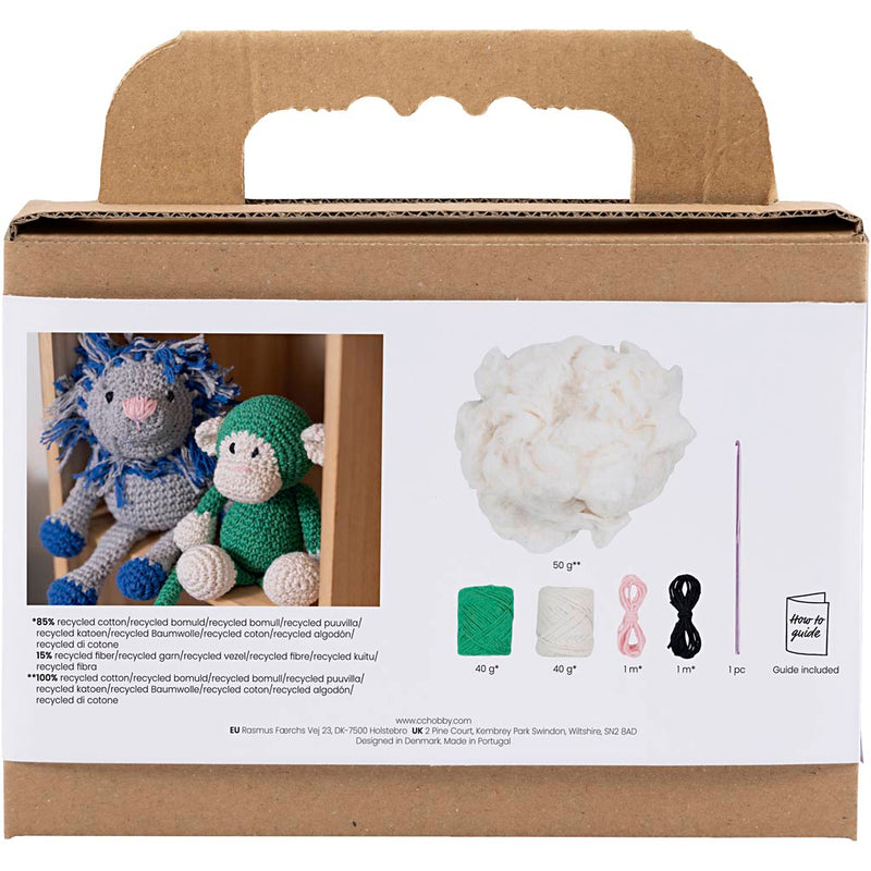 Load image into Gallery viewer, Creativ company https: www.cchobby.nl hobbyset-amigurumi-aap-groen-off-white-1-doos