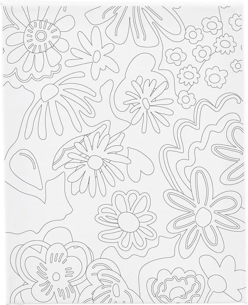 Afbeelding laden in galerijviewer, Creativ company schildercanvas met print bloemen - 24x30cm