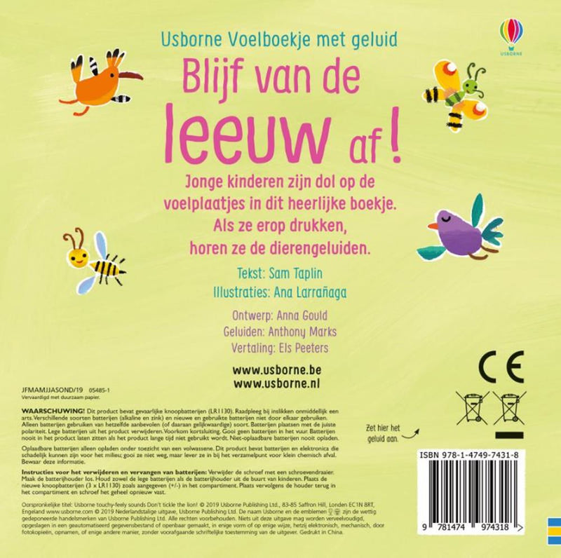 Afbeelding laden in galerijviewer, Geluidenboek: blijf van de leeuw af! 1+