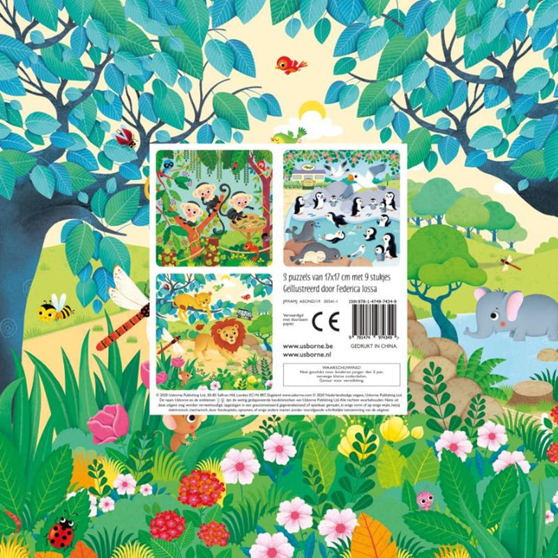 Chargez l'image dans la visionneuse de la galerie, Boek met 3 puzzels, de dierentuin. 3+
