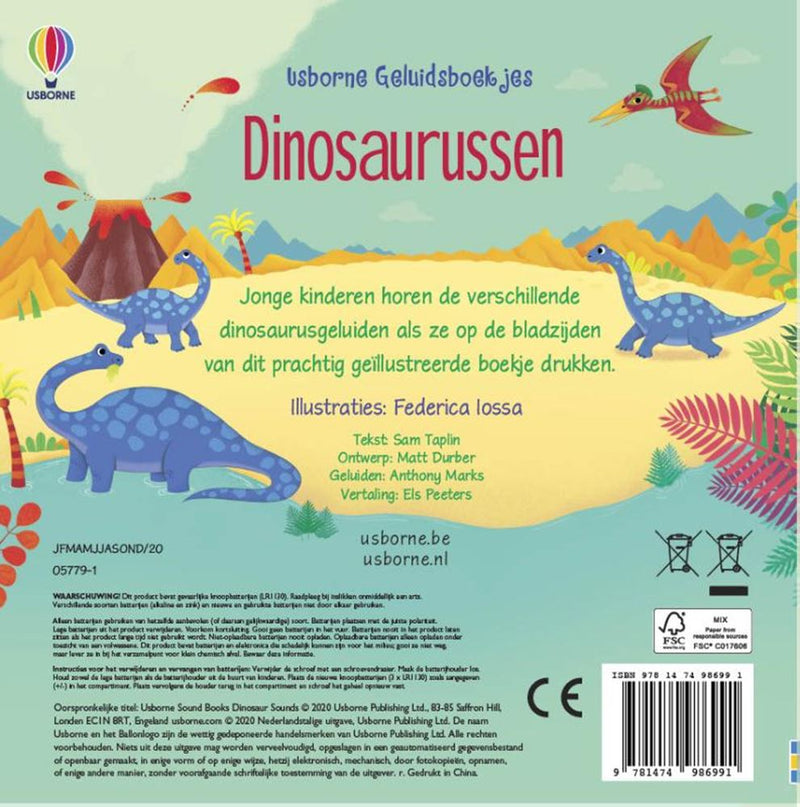 Afbeelding laden in galerijviewer, Geluidenboek: dinosaurussen. 1+