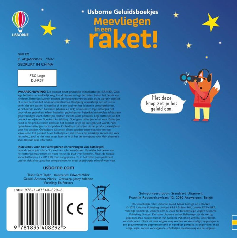 Afbeelding laden in galerijviewer, Kartonboek: meevliegen in een raket! 1+