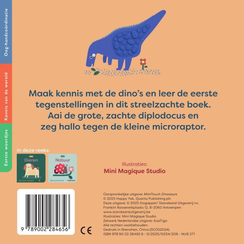 Afbeelding laden in galerijviewer, Voelboek: wrijf voel: dino's 2+