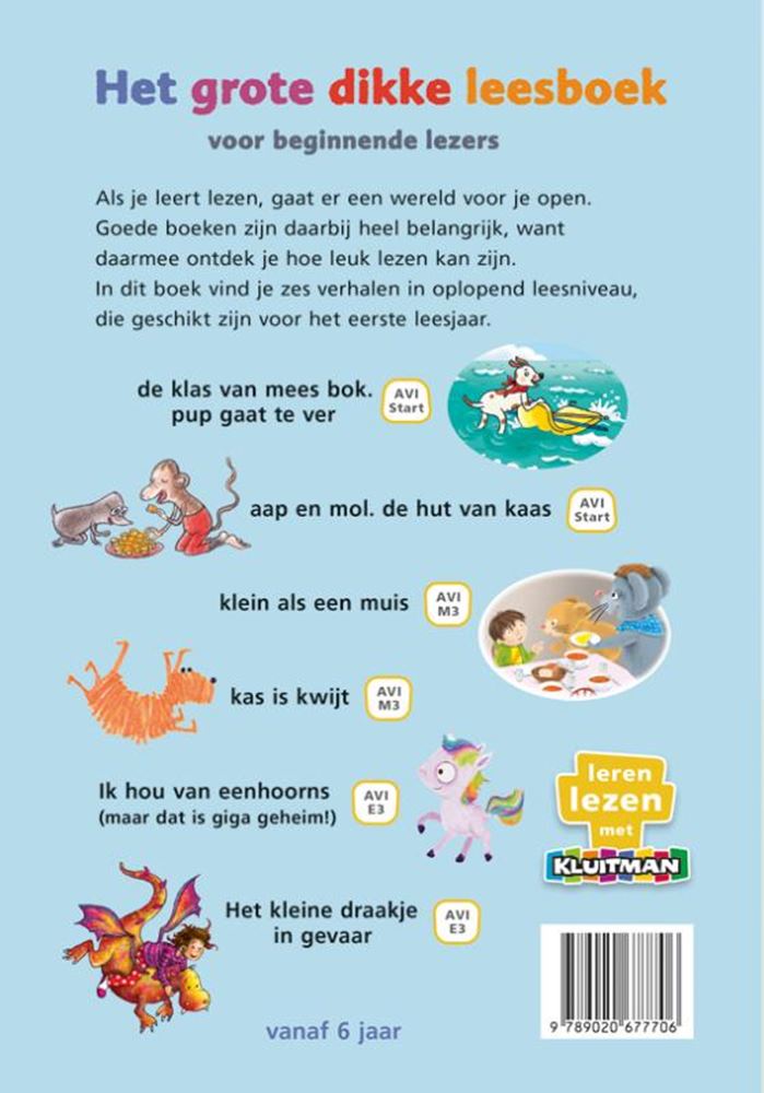 Chargez l'image dans la visionneuse de la galerie, Uitgeverij kluitman het grote dikke leesboek voor beginnende lezers - avi-start, m3 en e3
