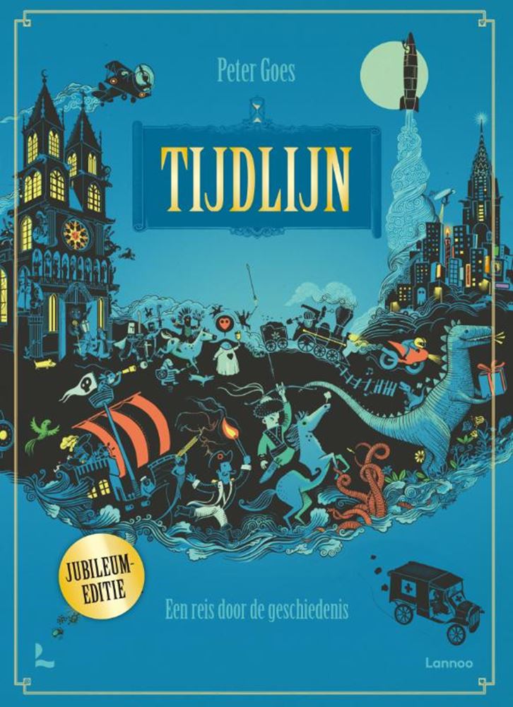 ギャラリービューアに画像をロードする, Tijdlijn jubileumeditie met sticker. 8+
