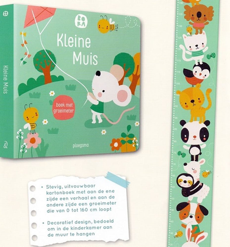 Afbeelding laden in galerijviewer, Bora kleine muis kartonboek+ groeimeter