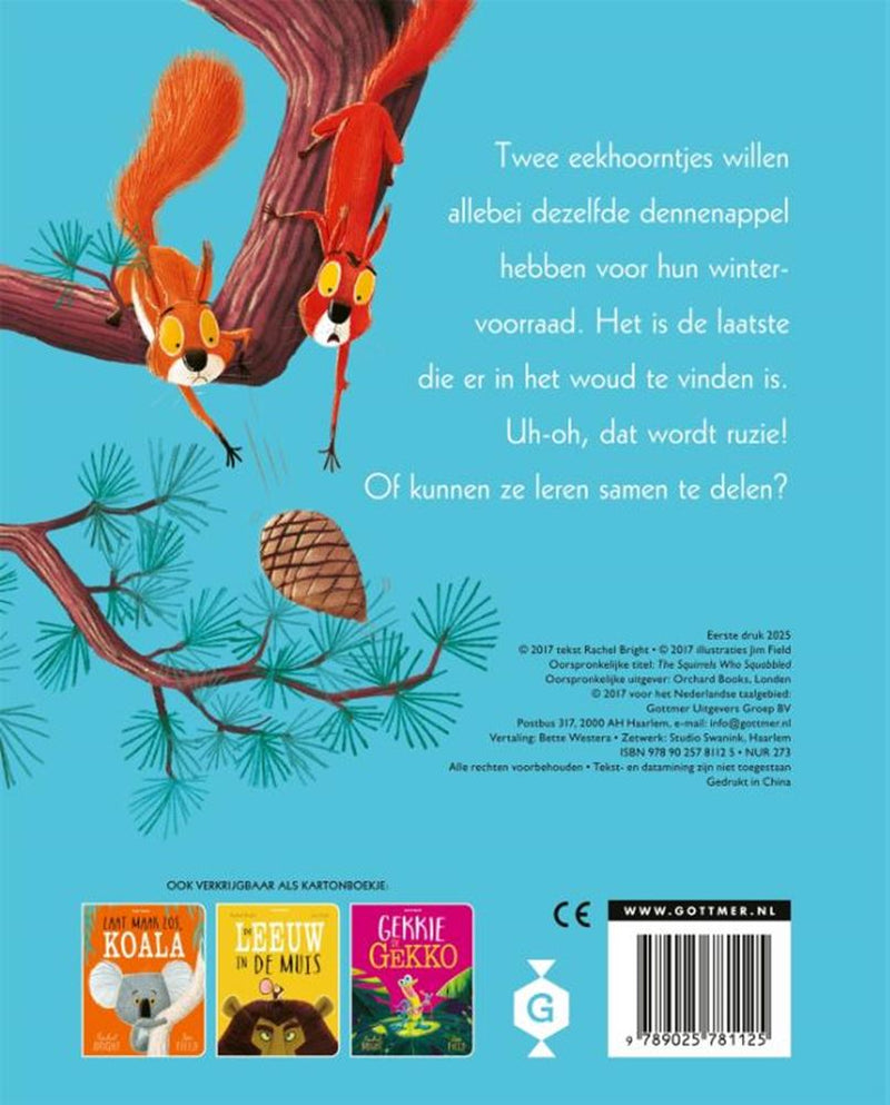 Afbeelding laden in galerijviewer, Kartonboek: twee vechtende eekhoorntjes