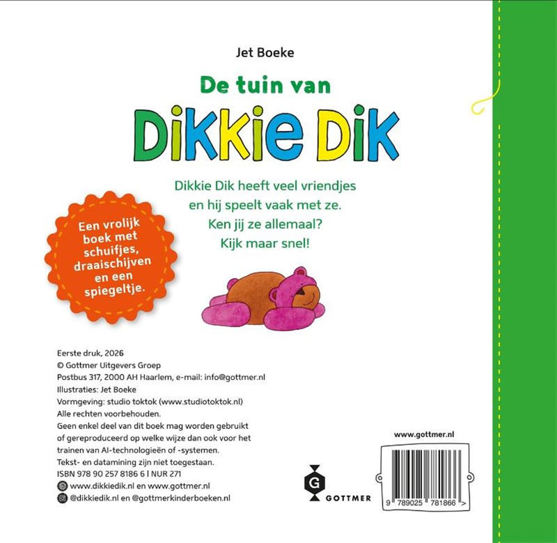 Afbeelding laden in galerijviewer, Kartonboek de tuin van dikkie dik 2+