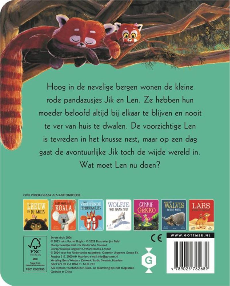 Afbeelding laden in galerijviewer, Beloofd is beloofd, kleine panda's. kart