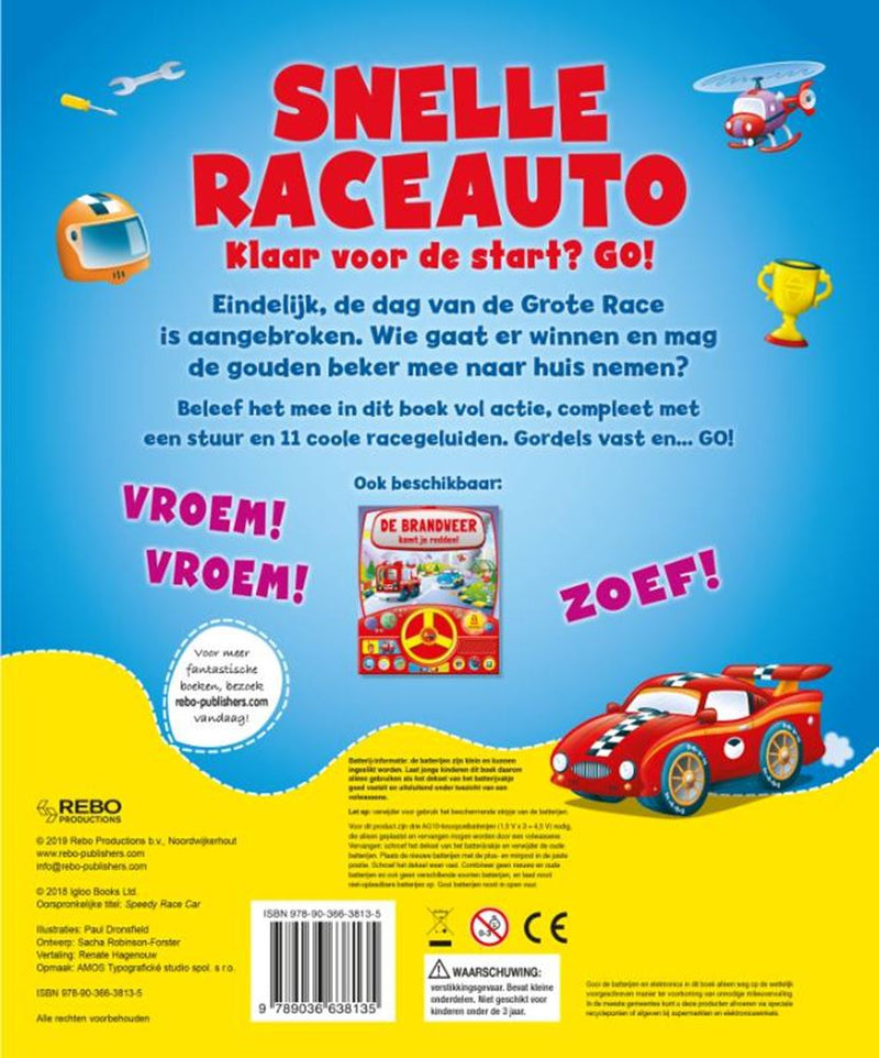 Afbeelding laden in galerijviewer, Geluidenboek: snelle raceauto. 3+