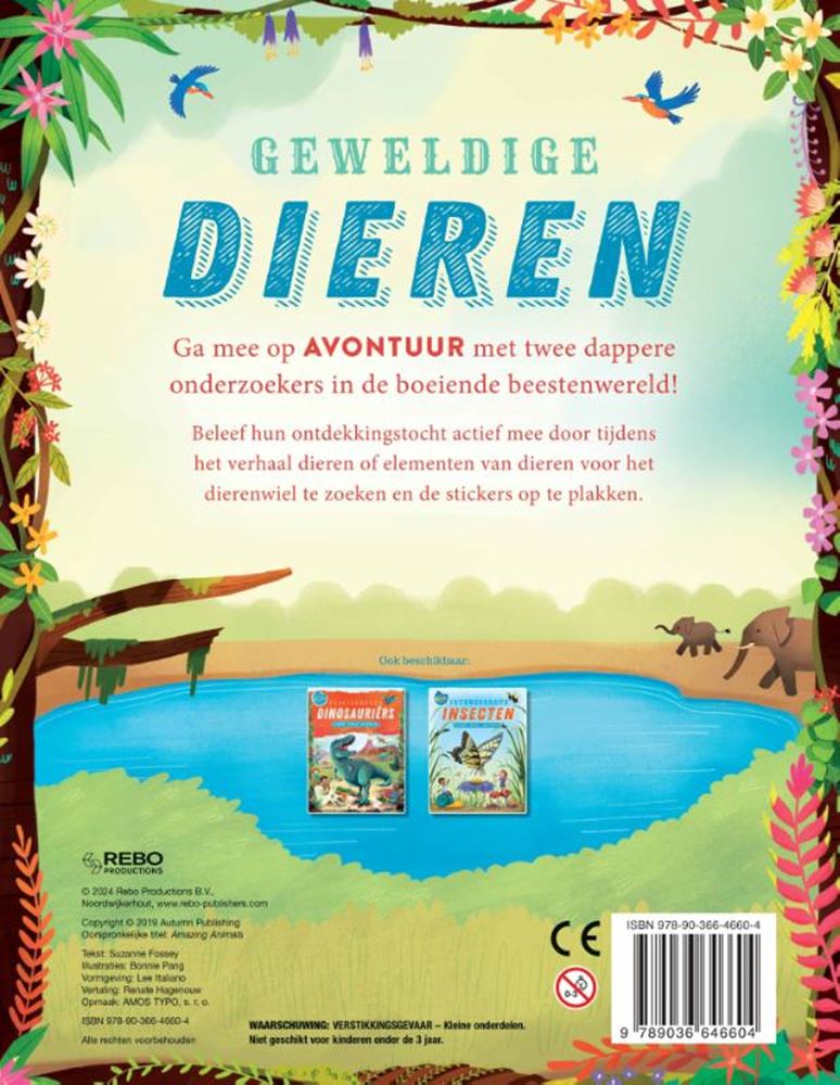 Afbeelding laden in galerijviewer, Rebo publishers geweldige dieren stickerboek 4+